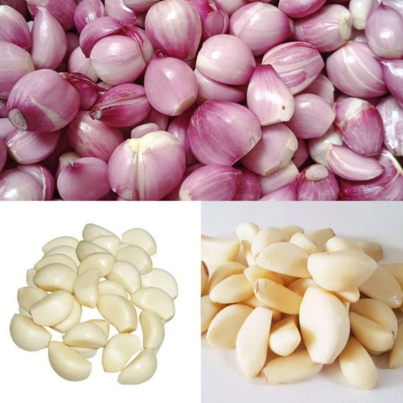 

Bawang kupas 250g / bawang merah kupas / bawang putih kupas / bawang putih kating lupas / bawang lepas kulit / bawang brebes / bawang merah / bawang putih / sayur / sayur fresh / sayur murah