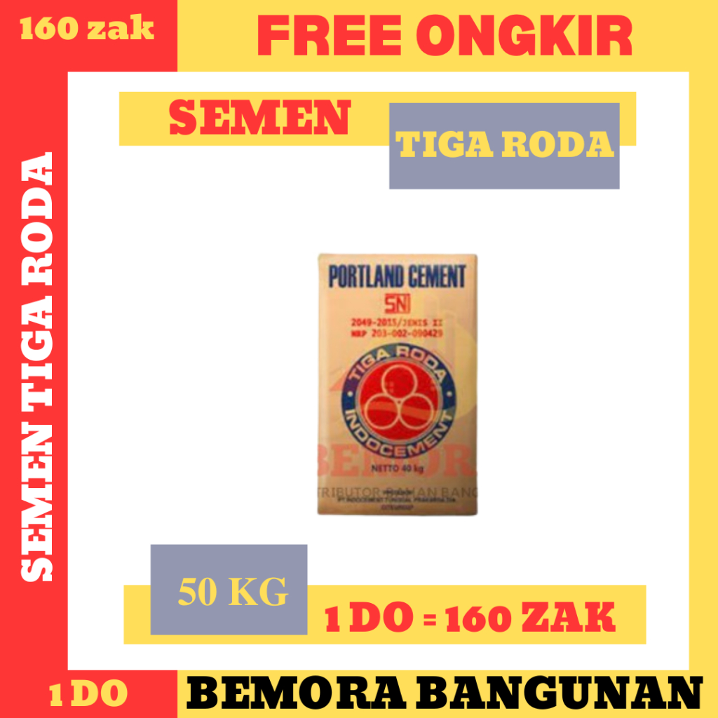 Semen tiga roda 50 kg (Ongkir jabodetabek gratis) (Harga Grosir)
