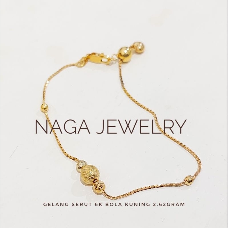 Gelang serut bola pasir emas kadar 300 p 18