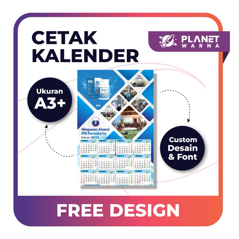 

KALENDER 2025 Dinding Gantung Custom Free