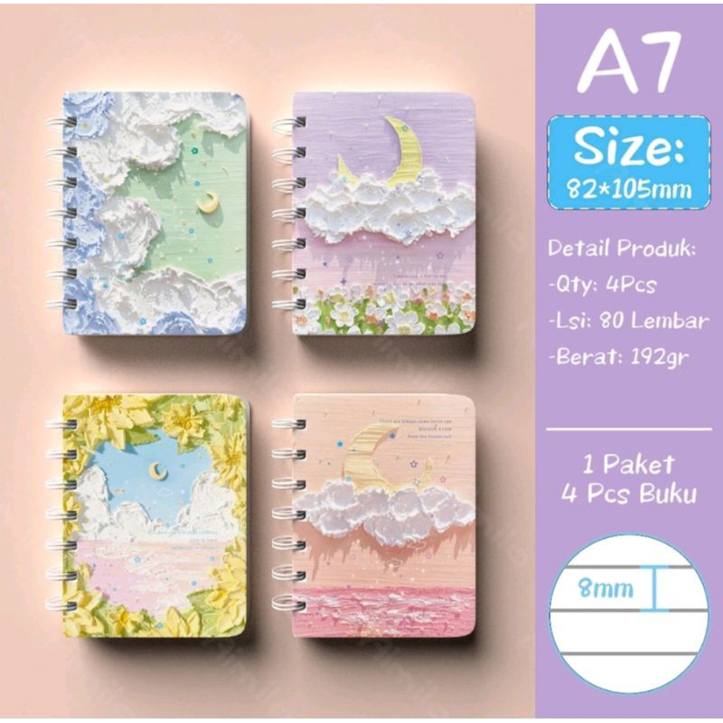 

Amiinah Store Notebook A7 Buku Aesthetic Diary Buku Jurnal Buku Catatan Buku Note Stiker Buku Tulis