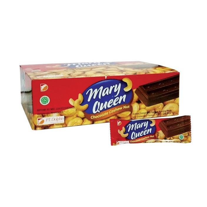 

MARY QUEEN CHOCOLATE 10G - Cokelat Kacang Mede 1Box ISI 24 PCS