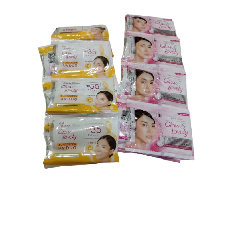 fair lovely / glow lovely cream sachet pink dan kuning (12 pch)