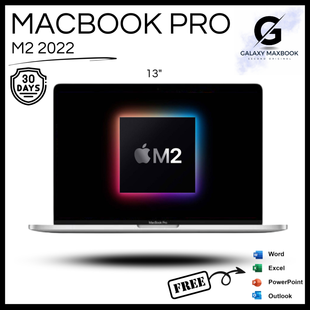 Macbook Pro M2 2022 13inch Ram 8 & 16 SSD 256 | 512  1TB Second Original
