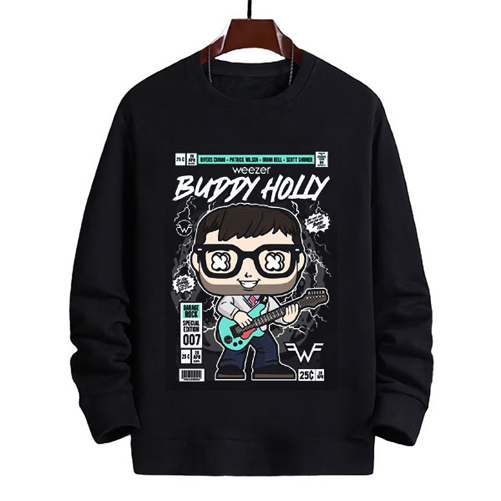 Sweater Weezer Buddy Holly Crewneck Bahan Cotton Fleece | Ready Stock | Siap Kirim | Langsung Order 