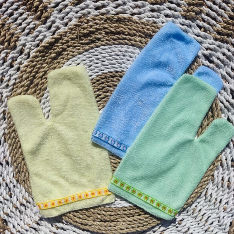 3 Pcs Waslap Jari Mandi Bayi