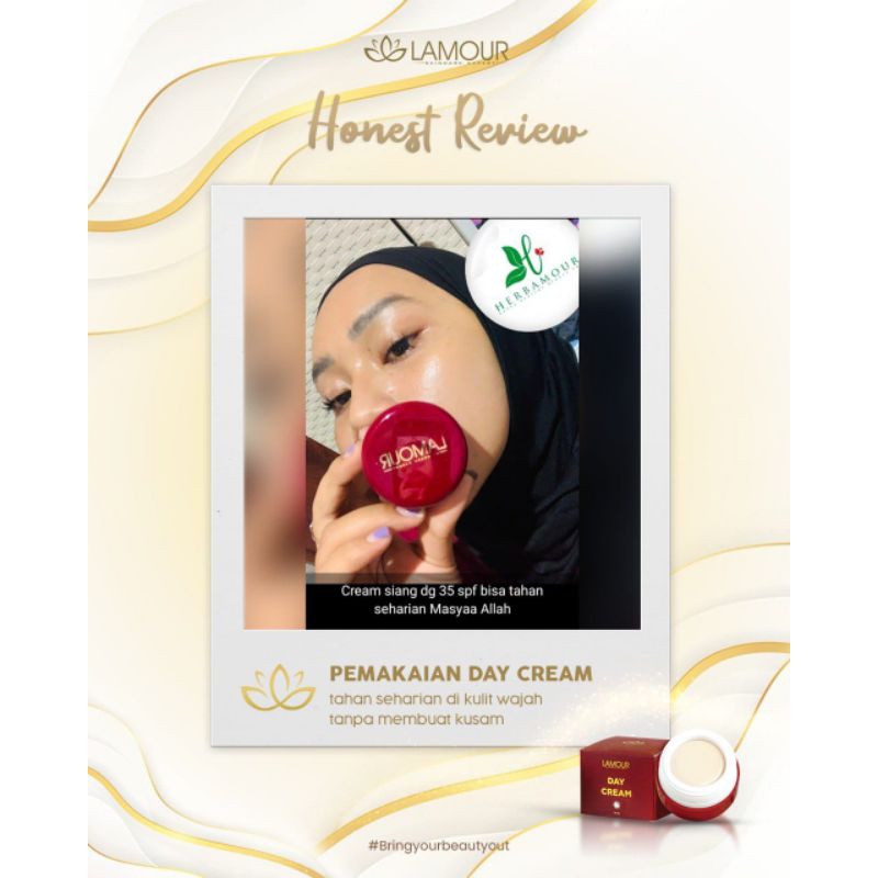 [HERBAMOUR]Day cream lamour spf35+ pemutih wajah halal bpom aman untuk semua jenis kulit/pemutih kulit glowing/day cream ala korea/day cream viral/day cream alami/skincare halal/skincare bpom