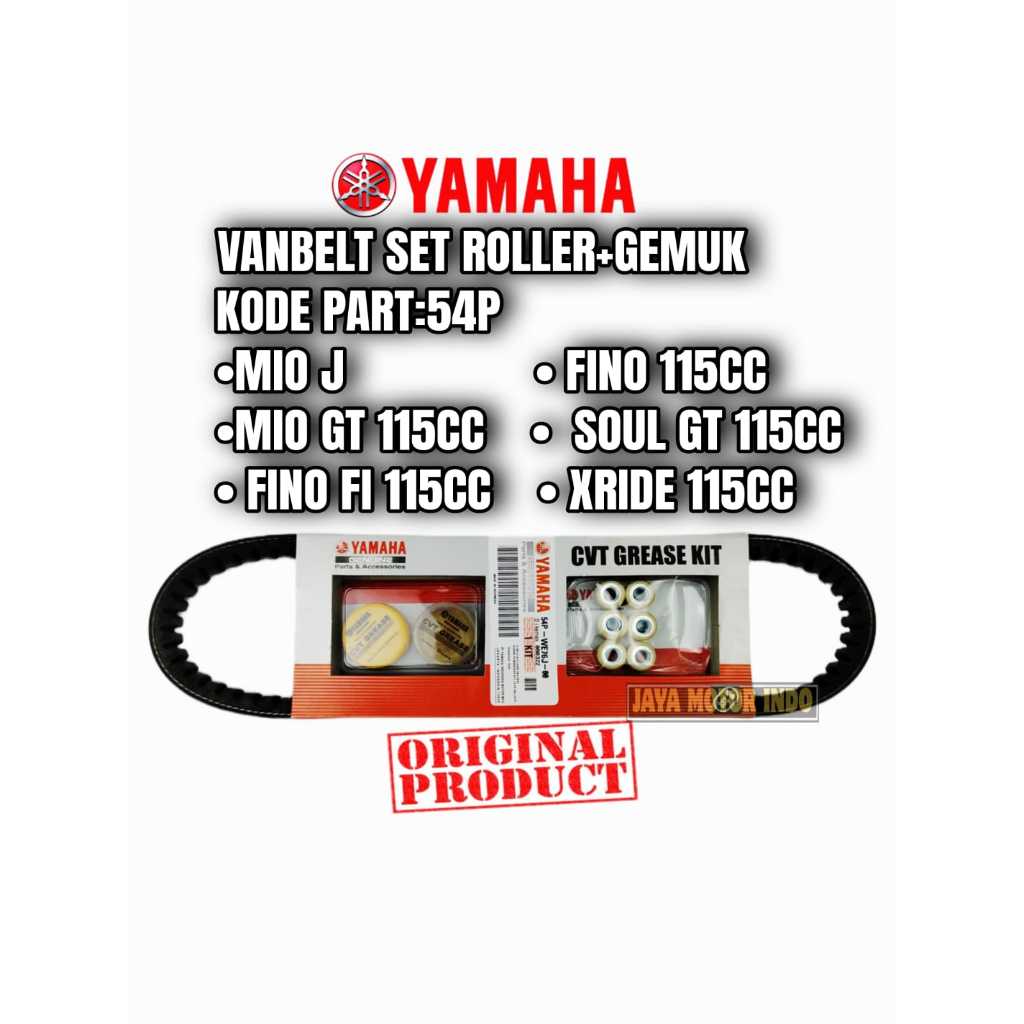 VANBELT SET ROLLER 54P ASLI YAMAHA MIO J,MIO GT,FINO F1,SOUL GT,X RIDE ORIGINAL