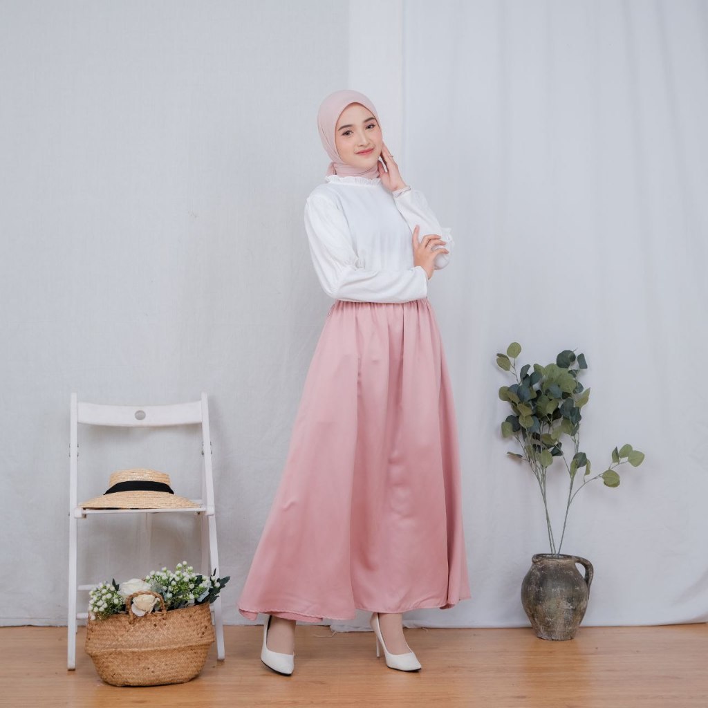Rok Payung Bahan Satin Rok Satin Panjang Lebar