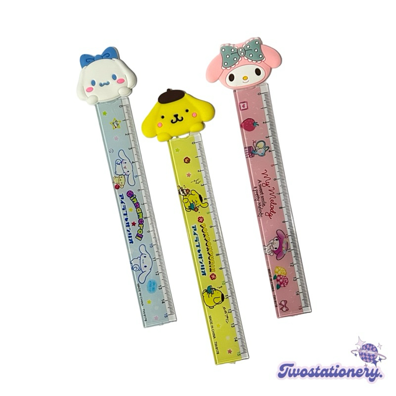 

Penggaris Karakter Sanrio 15CM / Ruler Premium / Head Icon Penggaris Sanrio / Cinnamaorol / Melody / Pompompurin