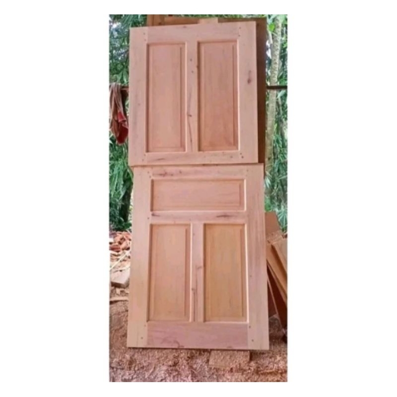 ZA. Redy Stok Pintu+Kusen Dapur Belah Dua Kayu Mahoni