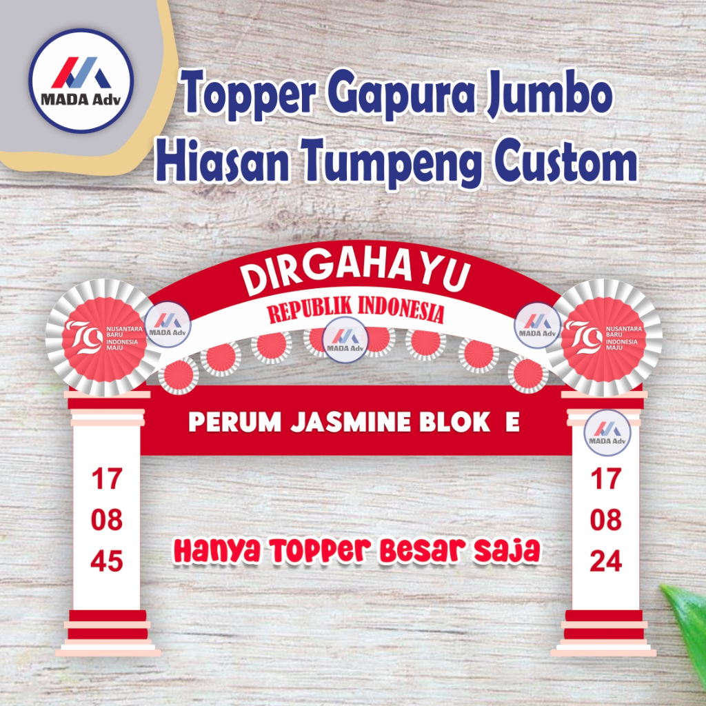 Topper Tumpeng Custom HUT RI/ Topper 17 Agustus/ Topper Custom Kemerdekaan/ Topper Tumpeng Kemerdeka