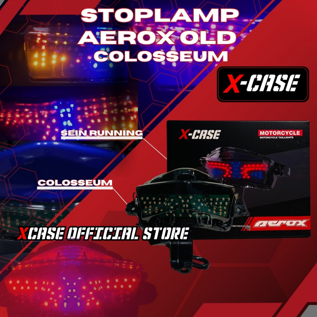 STOPLAMP AEROX OLD 8 MODE RUNNING OTOMATIS COLOSIUM LAMPU BELAKANG AEROX OLD 155 3 IN 1 MODEL COLOSS