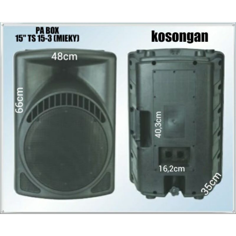 BOX SPEAKER PLASTIK KOSONGAN 15inch 15-3 MODEL MACKIE 15”