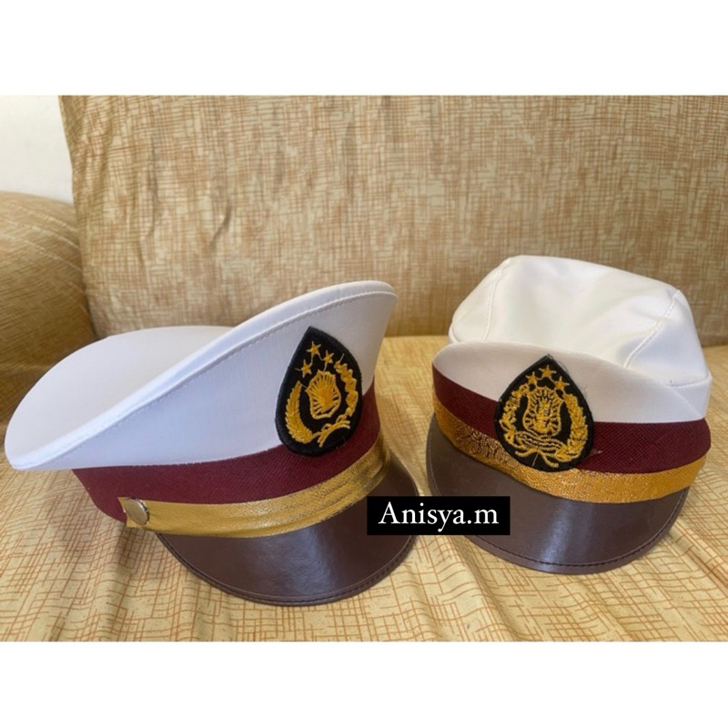 TOPI POLISI ANAK PERWIRA/TOPI POLISI ANAK LIST GOLD/TOPI PROFESI ANAK