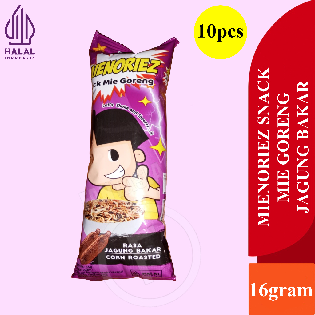 

MY_MIEAW MIENORIEZ CEMILAN MAKANAN RINGAN SNACK MIE GORENG JAGUNG BAKAR PACK ISI 10 BUNGKUS 16 GRAM FANTASIA