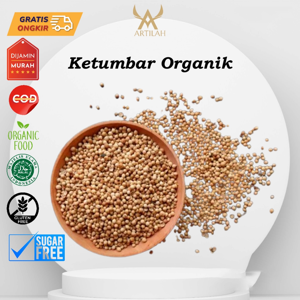 

Ketumbar Organik 500gram(1/2kg) - Ketumbar Hitam Organik - tanpa proses pemutihan/bleacing