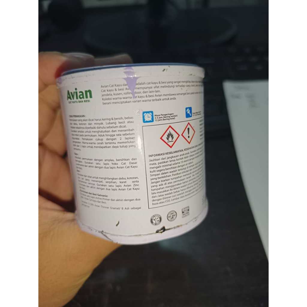 Caufeestore Cat Minyak Avian 100Cc/Cat Besi/ Cat Kayu 100 Ml, Cat Besi 100Ml /Cat Avian High Gloss