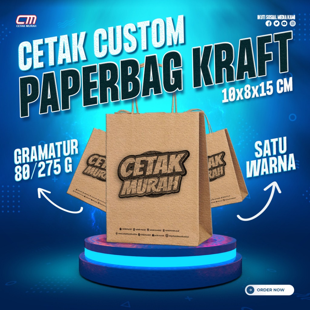 

Cetak Papeerbag Kraft Coklat Berkualitas Ramah Lingkungan