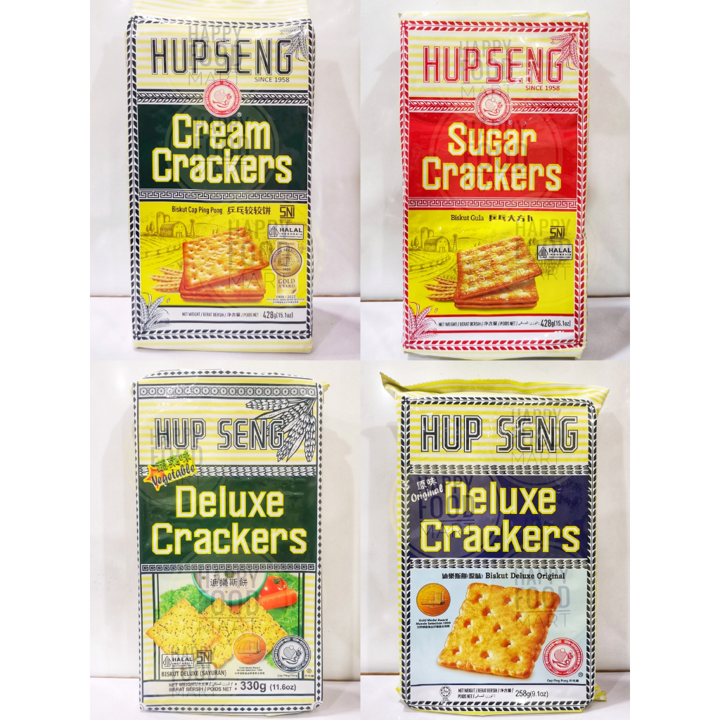 

[HALAL] HUP SENG DELUXE CRACKERS ORIGINAL VEGETABLE CREAM/BISKUIT PING PONG/ROTI KERING HUP SENG/SHOON FATT POPCORN CRACKERS/BISKUIT NAIYU JAGUNG