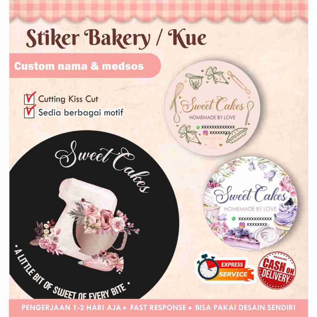 

Stiker Cromo bakery / Stiker kemasan makanan / Label / Label minuman / Stiker promosi / Stiker bulat / Stiker nama