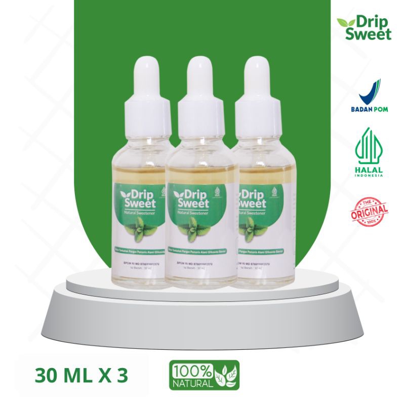 

DripSweet Gula Stevia Pemanis Alami Cair 30ml - 3pcs