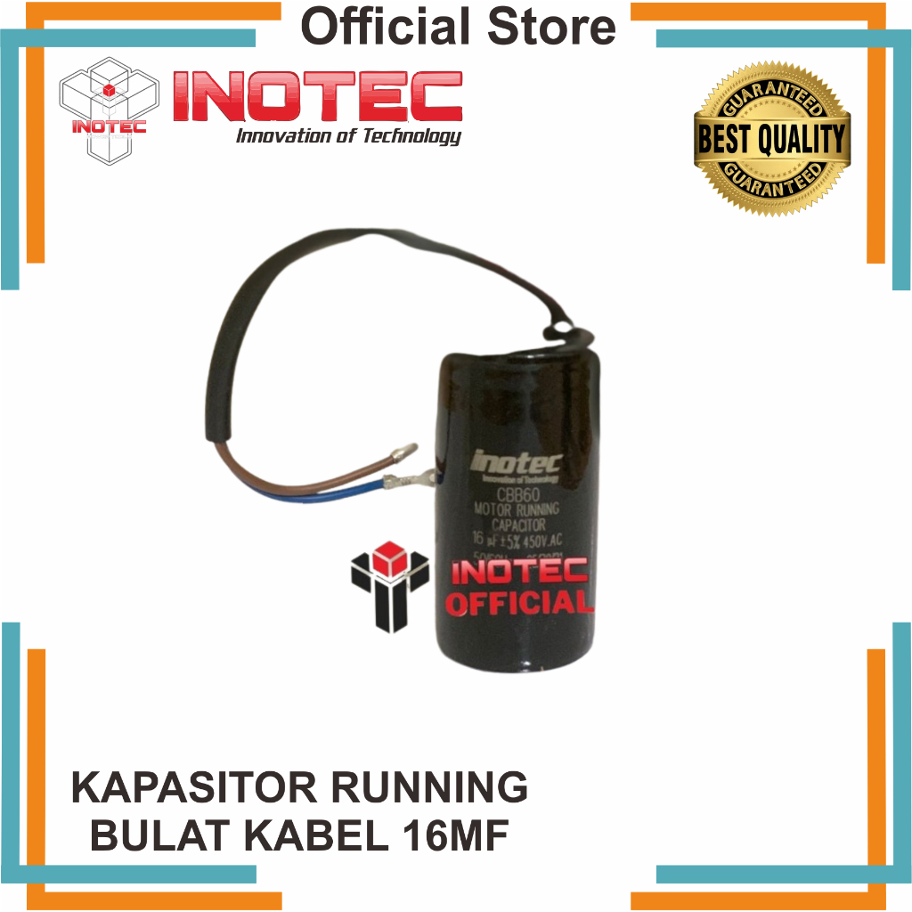 KAPASITOR 16MF BULAT INOTEC, KUALITAS TINGGI