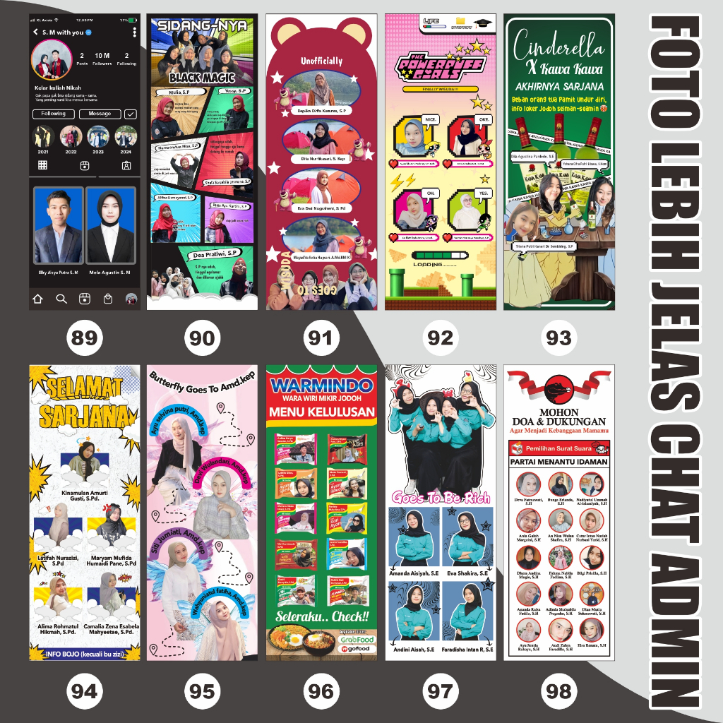 RB cetak spanduk wisuda dengan tiang x banner bahan flexy 280gsm sehari jadi