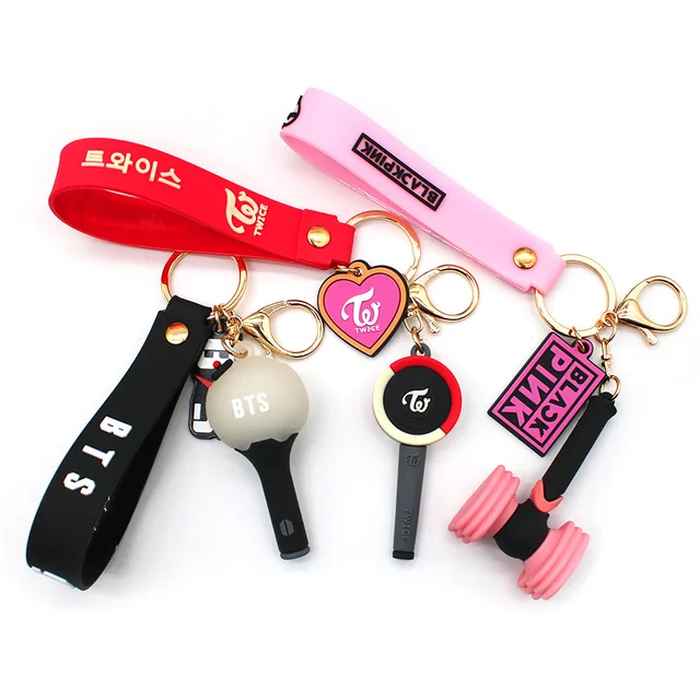 Keyring Lightstick Rubber Kpop Non Box BTS EXO NCT Blackpink Twice Keychain Gantungan Kunci