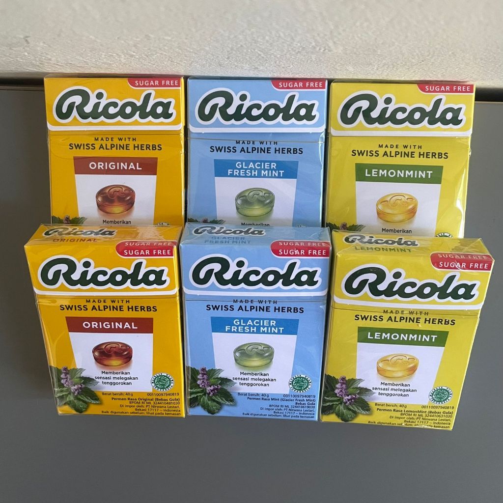 

Ricola Sugar Free Permen Bebas Gula Kotak Dus 40 Gram