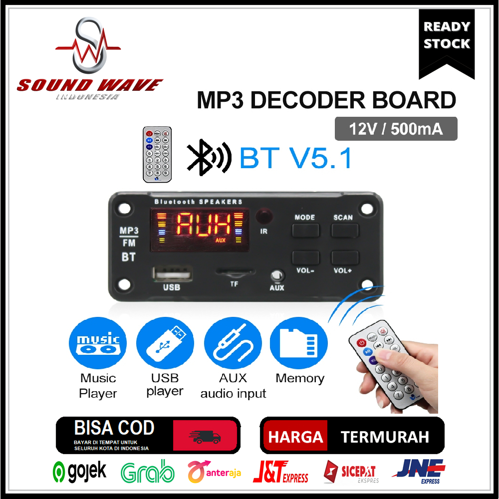 KIT MP3 PLAYER BLUETOOTH 5.0 VTF-050BT V1.0 MODUL TERBARU