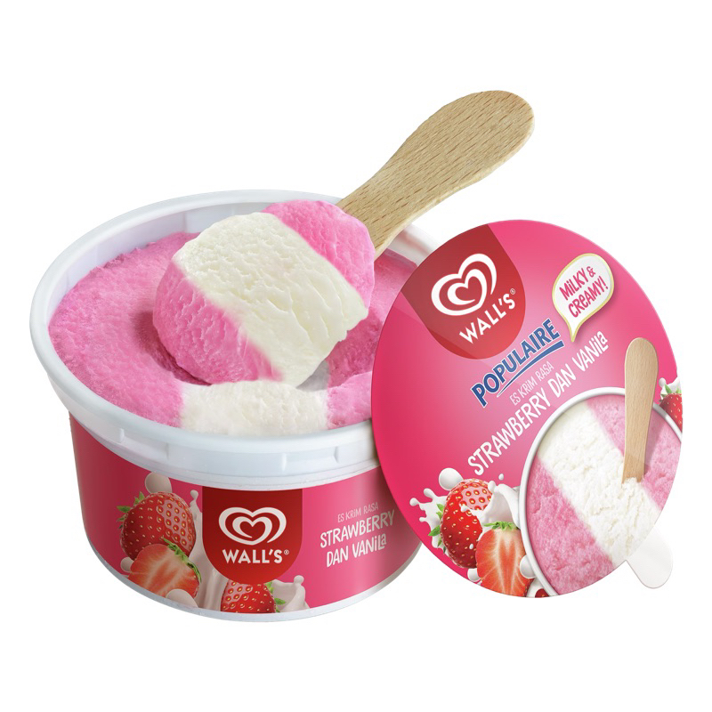 

walls ice cream populaire strawberry - ice cream walls cup populaire strawberry - walls populaire strawberry