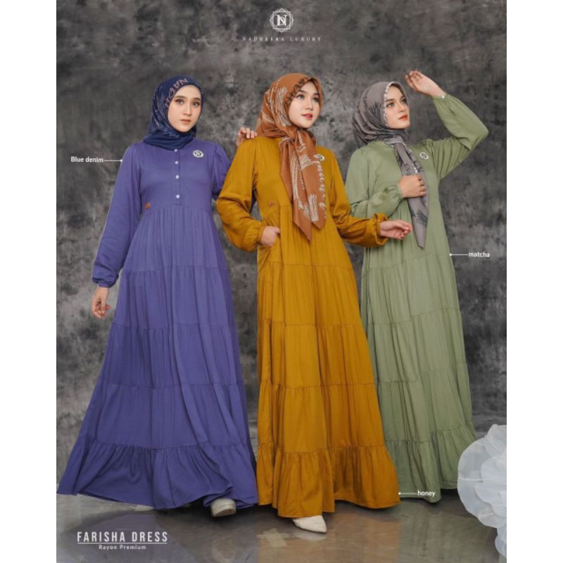 FLASH SALE‼️ NADHEERA DRESS / GAMIS NADHEERA / GAMIS KATUN RAYON POLOS / GAMIS RAYON POLOS / GAMIS R