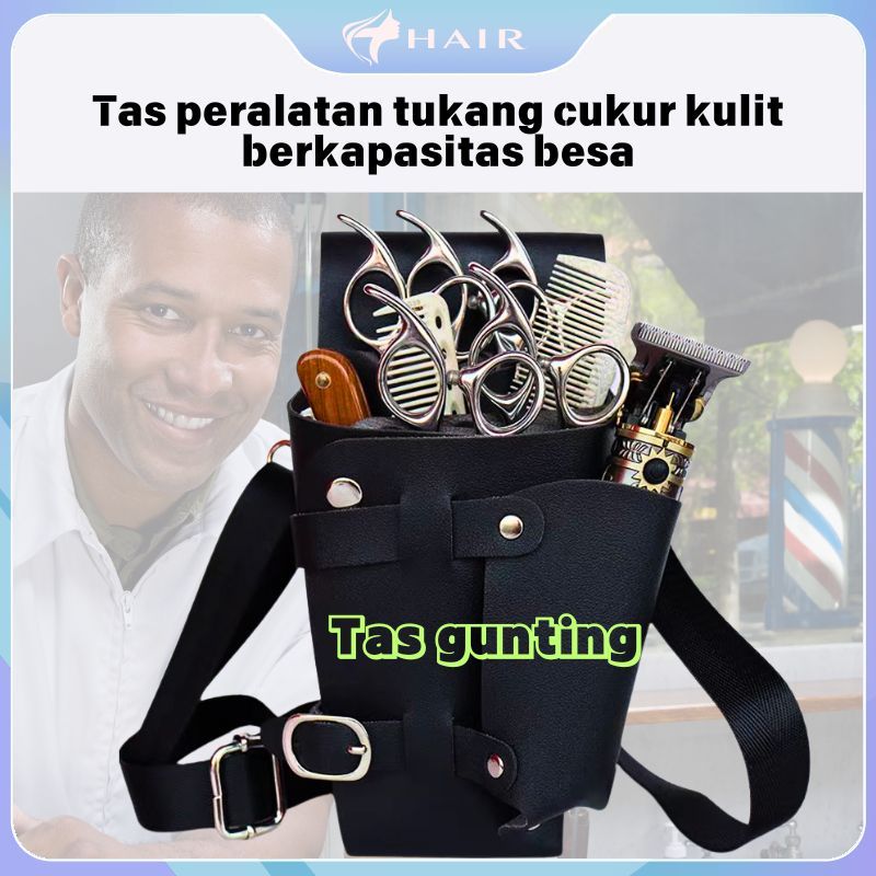 HIR-0054  Dompet Gunting Leather/ Dompet Gunting Tas Pinggang Gunting Rambut / Tas Barbershop Tas Gu
