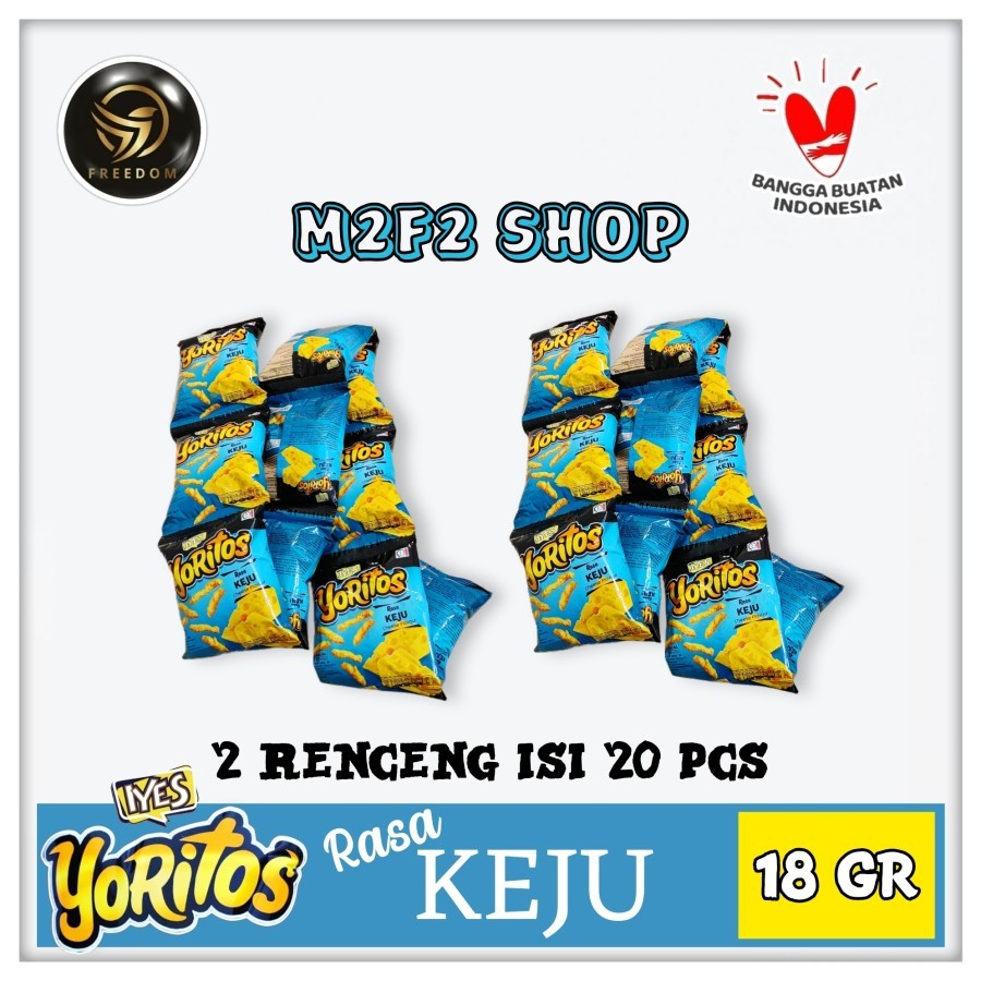 

Iyes Snack Yoritos Cheese Flavour | Camilan Rasa Keju Sachet - 18 gr (Kemasan 2 Renceng)