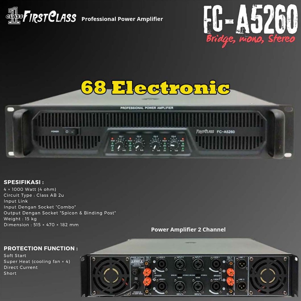 Firstclass Power Amplifier FC A5260 FC-A5260 fc a5260 fca5260 -Profesional Amplifier