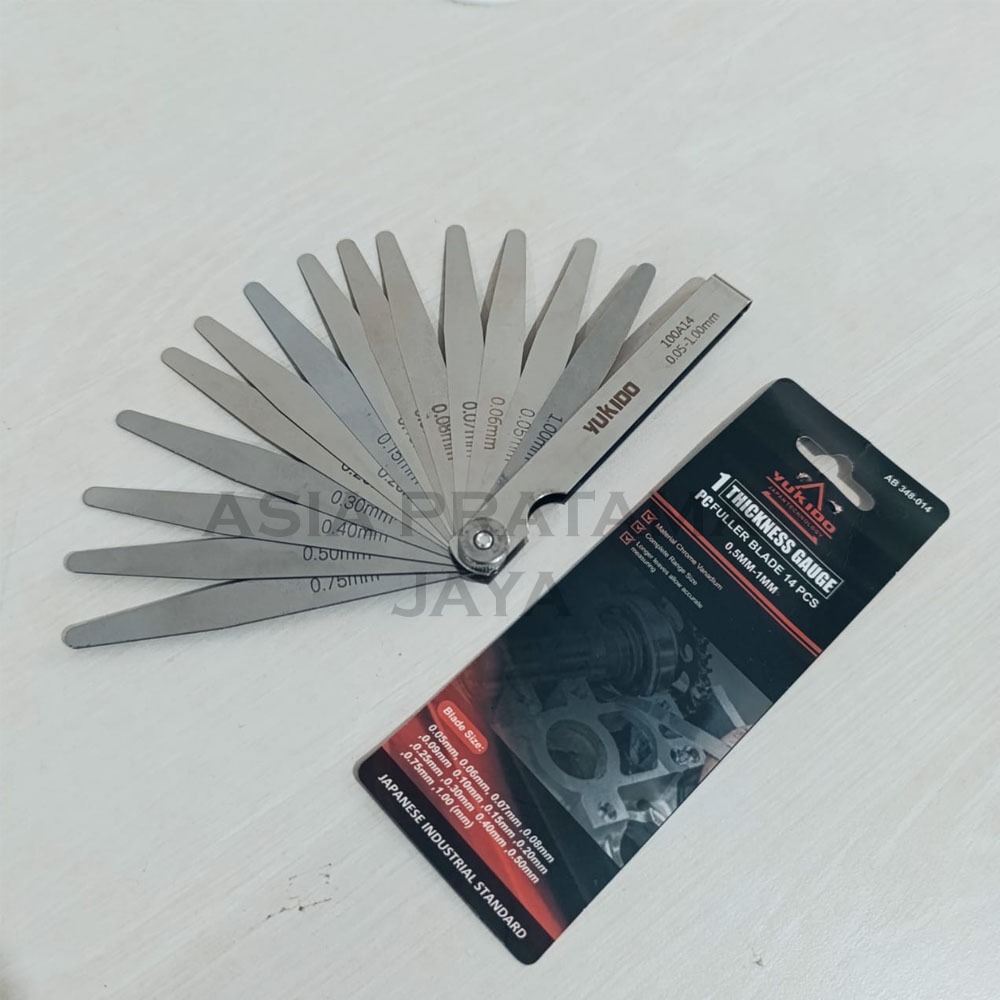YUKIDO Stel Klep Fuller Blade 13 Pcs Feeler Gauge 0.03 - 0.6 mm