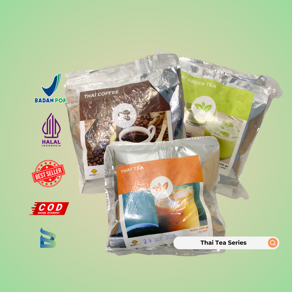 

THAI TEA SERIES KEMASAN SACHET / powder premium tea bubuk thai tea varian rasa siap saji tinggal seduh BSS POWDER