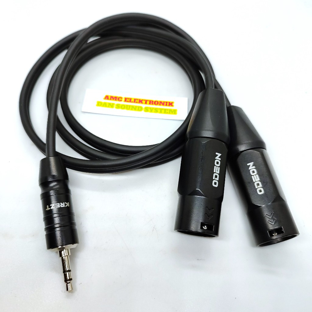 JACK INPUT KABEL INPUT HP JEK 3,5 KREZT TO JACK XLR CANON MALE ODEON
