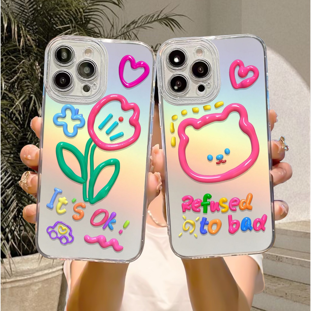 Case Hologram OPPO A5S A11K A12 A7 A15 A15S A57 A77S A58 4G Motif ( 3D KARTUN LUCU ) Softcase Hologr