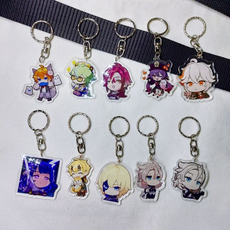 [LAST STOCK] Gantungan Kunci Akrilik Genshin Impact Ready Stock No PO/Mondstadt/Liyue/Inazuma/Albedo