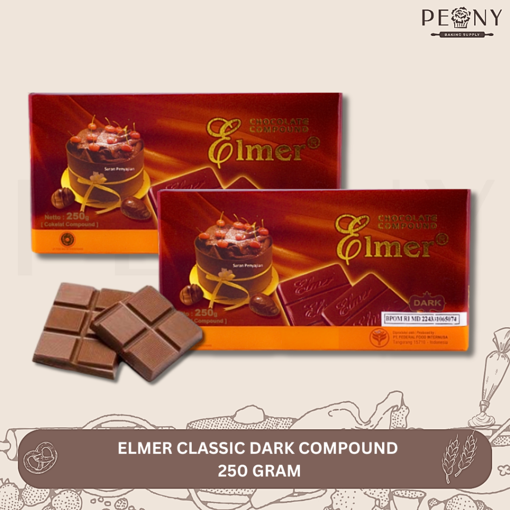 

ELMER CLASSIC DARK COMPOUND 250 GR / DCC / COKLAT COMPOUND / DARK CHOCOLATE