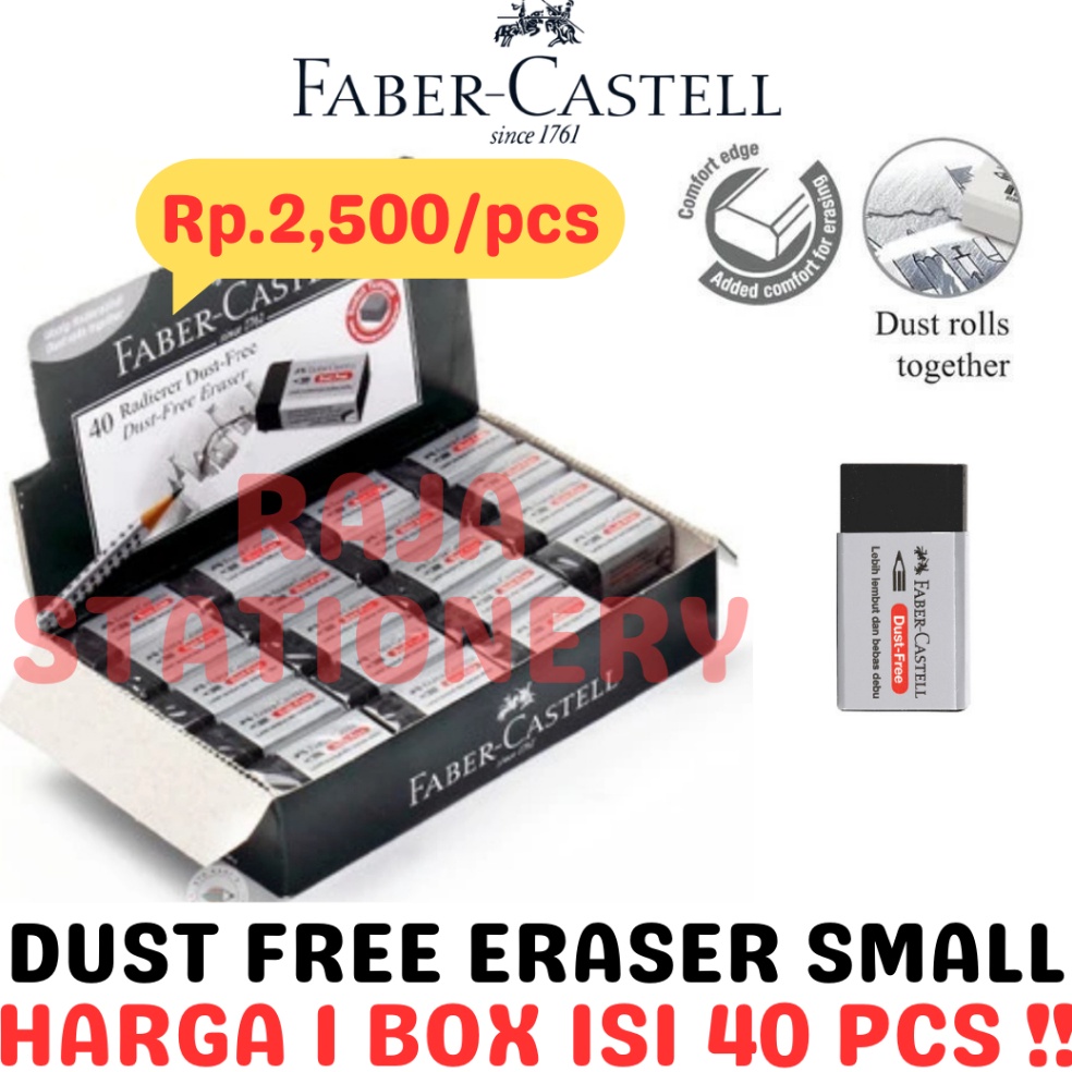 

FABER CASTELL ERASER DUST FREE PENGHAPUS FABER HITAM SMALL 4PCS KODE Z5W1