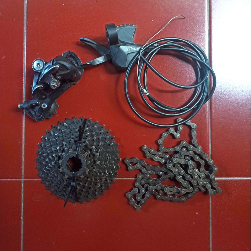 mini grupset Shimano 9speed RD sora shifter Altus sprocket HG30 via Japan rantai KMC
