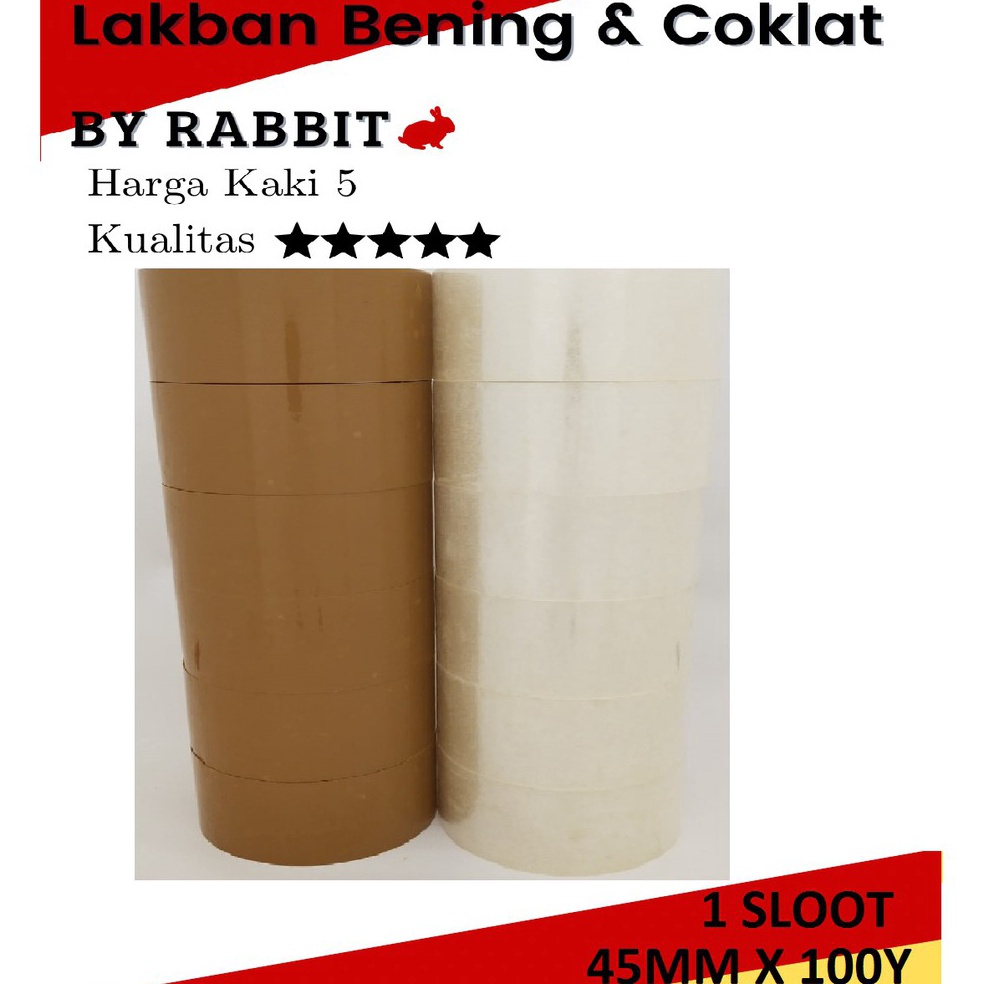 

LAKBAN 45MM x 1YARD 45MC LAKBAN BENING COKLAT 1SLOT 6ROL KODE N2H7