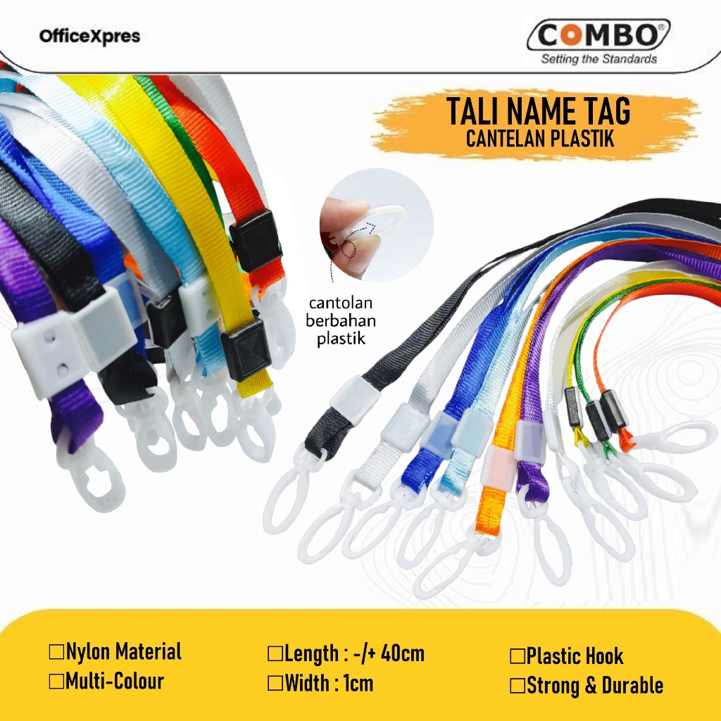 

Gantungan ID Card / Tali Id Card / Tali Badge ID Nylon Hook Plastik Spring Combo / Strap ID Card