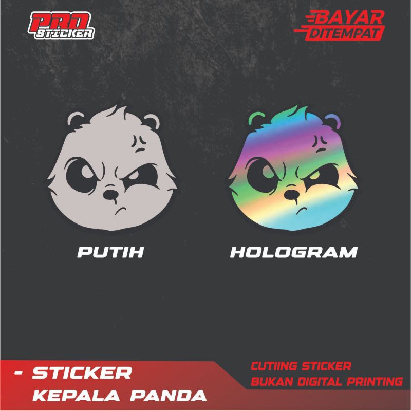 stiker kepala panda sticker cutting panda
