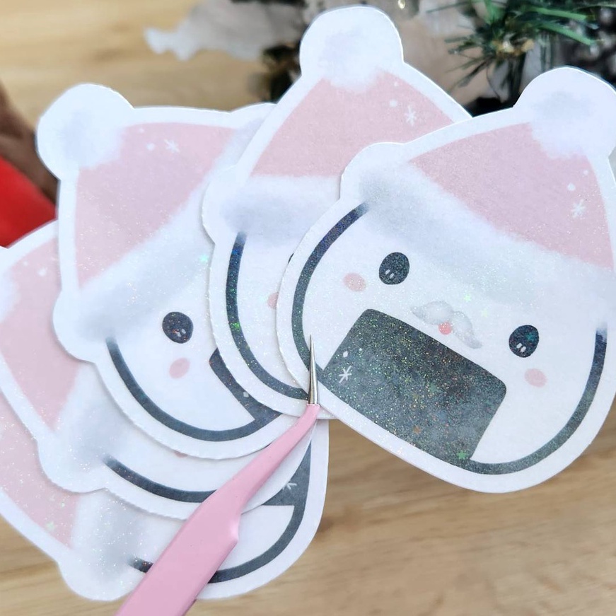 

Unggul Frozen Onigiri Greeting Card Glitter Hologram ver Set isi 5 Kawaiisphere Christmas Edition Kartu Natal