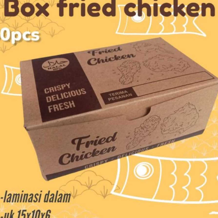 

Wah 5 Lembar box fried chiken Kemasan fried chiken Bungkus fried chiken Box ayam geprek