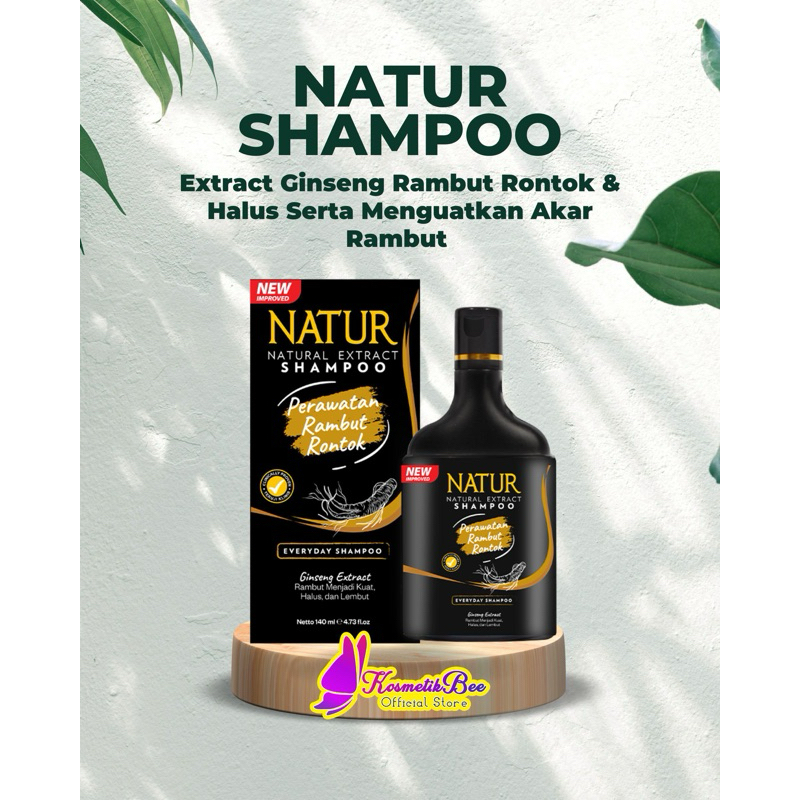 bnb Natur shampoo Extract ginseng 140ml sampo rambut rontok natur hair fall sidoarjo